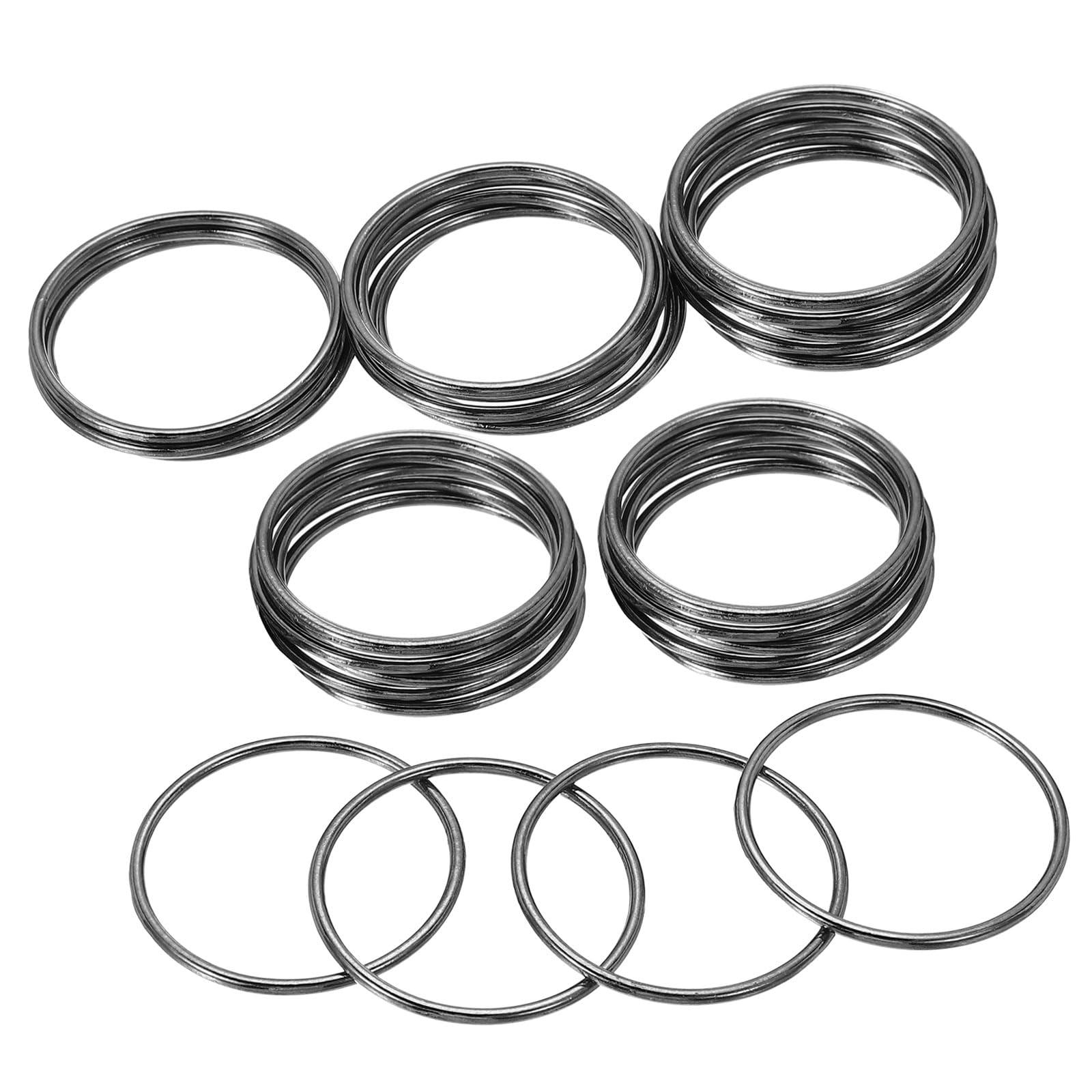 PATIKIL Metal O Rings 35mm / 1.4", 20 Pack Electroplated Zinc Alloy O Ring Buckle Seamless Welded Round Rings for Bags Purse Belts Hardware DIY Craft Dog Leashes, Gray-Black