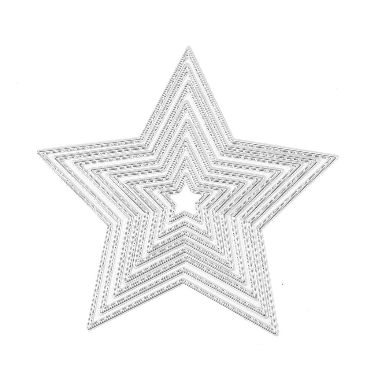 U-horizon 8pcs Five Stars Cutting Dies, DIY Scrapbooking Metal Embossing Stencil For Album Paper Card Art Craft