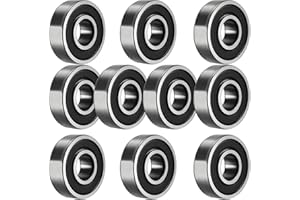 Zeelo 10-Pack 6205-2RS Sealed Ball Bearing 25x52x15mm Pre-Lubricated/Chrome Steel/Rubber Double Sealed, 6205RS Deep Groove Ba