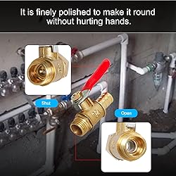 Aopin Ball Valve Brass G 1/4" Male x 10mm