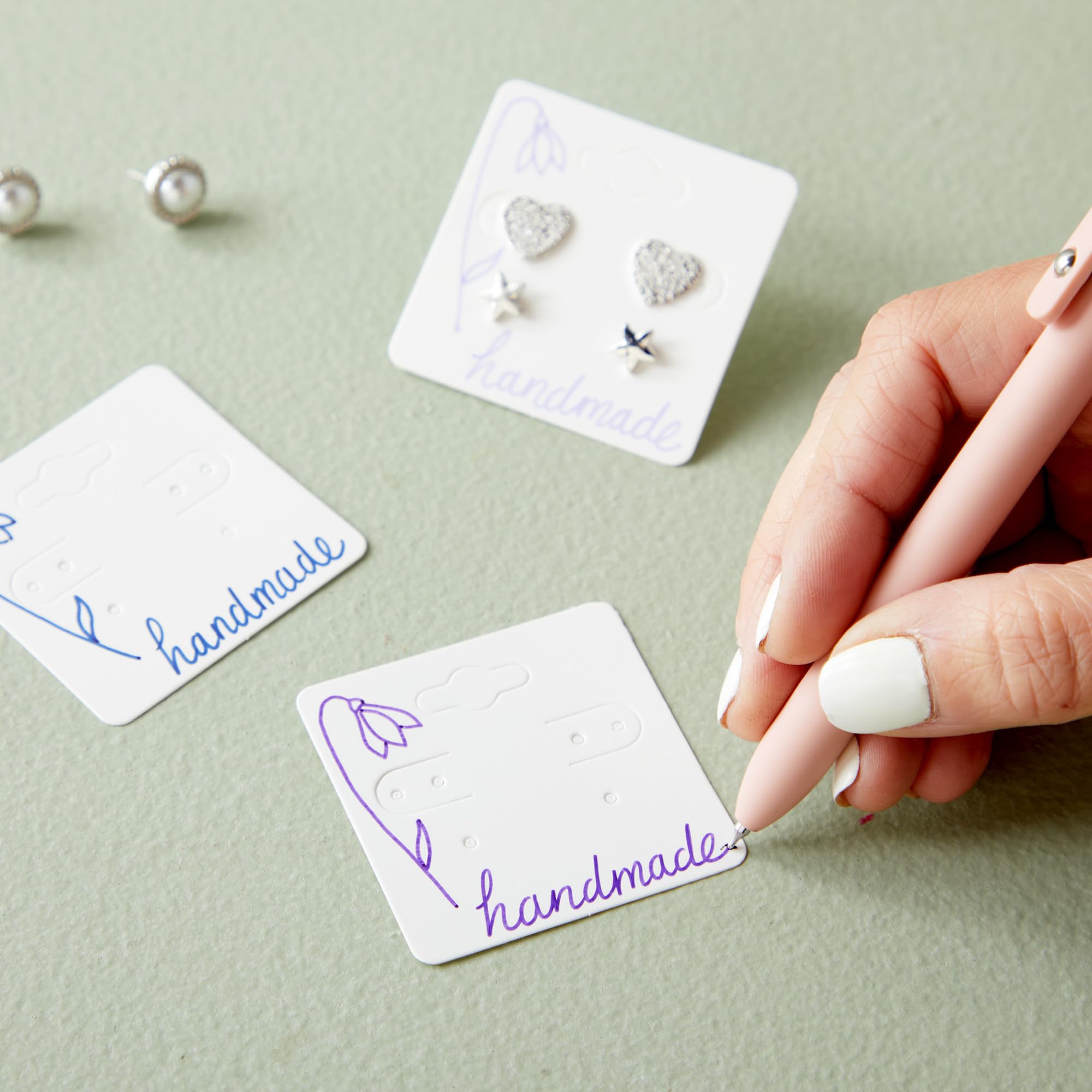 Juvale White Earring Cards, Hanging Earring Cards for Selling, Display, Packaging, Storage, Durable and Sturdy Paper Material, Jewelry Holders (2x2 Inch) Bulk Pack - 200-Pack