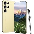 ExAchat C24 Cell Phone, 6.3" Screen Unlocked Android 13 Phones, 4GB+128GB Unlocked Smartphone with Tool Pen, 64GB SD Card, 6000mAh Battery, Face ID, Dual SIM Phone (Gold)