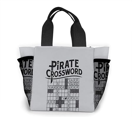 Pirate Crossword Handbag Women's Fashion Shopping Bag Reusable Carry