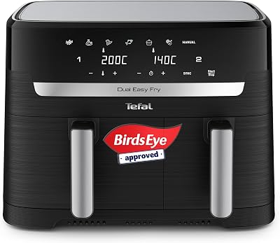 Tefal Easy Fry Dual Zone Air Fryer 8.3L 8in1 Non-Stick Black & Metal