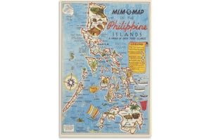 BayDe Retro Philippines Map 1945 Old Pictorial Map Antique Prints Canvas Art Poster And Wall Art Picture Print Modern Family Bedroom Decor Posters 16x24inch(40x60cm)