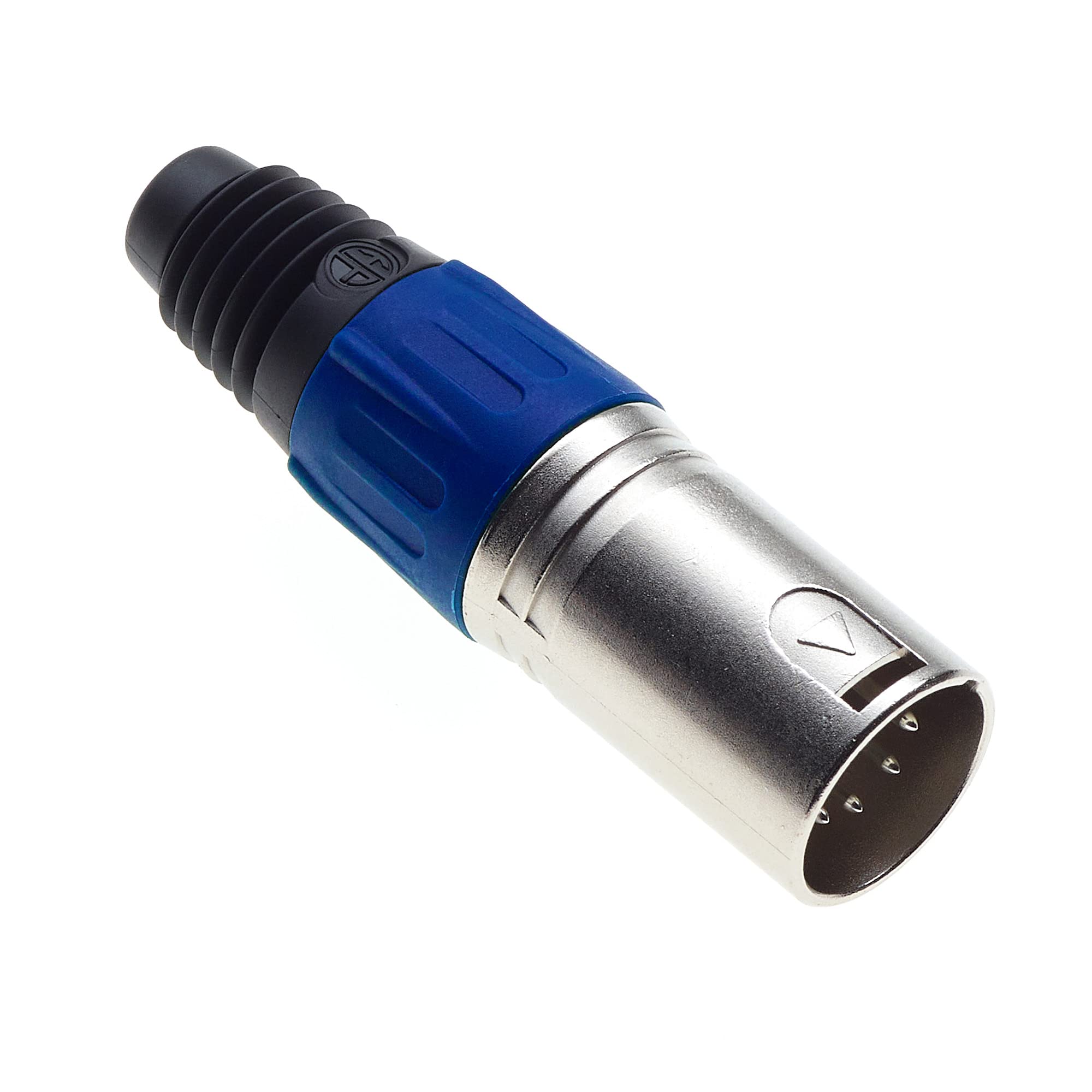 Keple 5 Pole XLR Plug, Blue - Male Audio Mic Microphone DMX Plug Jack Plug, Nicked-Plated Adapter, Metal Construction Connector With Plastic Housing