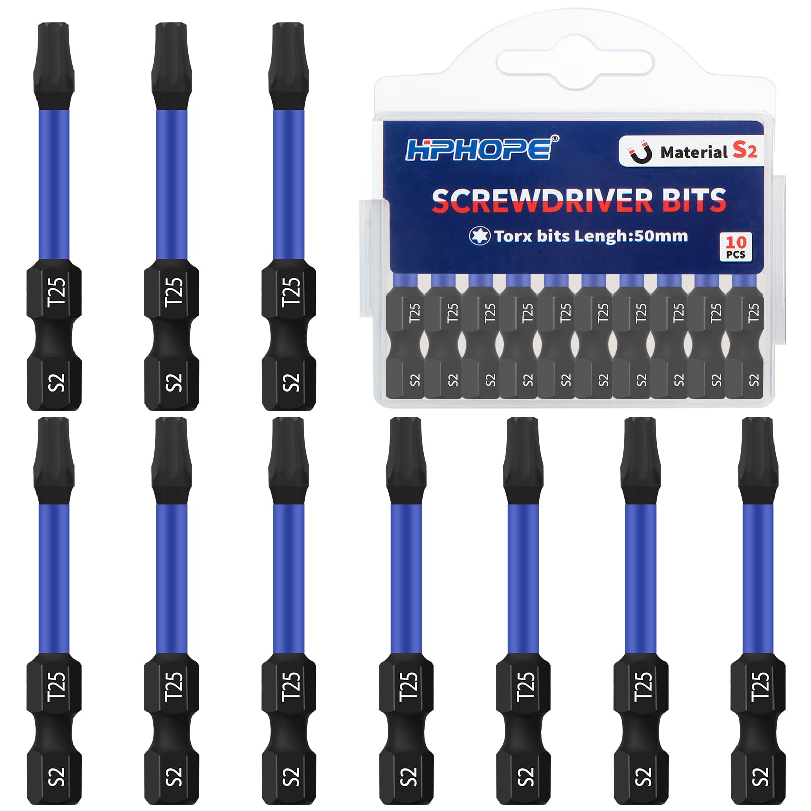 HPHOPE Bits Set, Bit-Sortiment, 10 Stück, T25 Bit