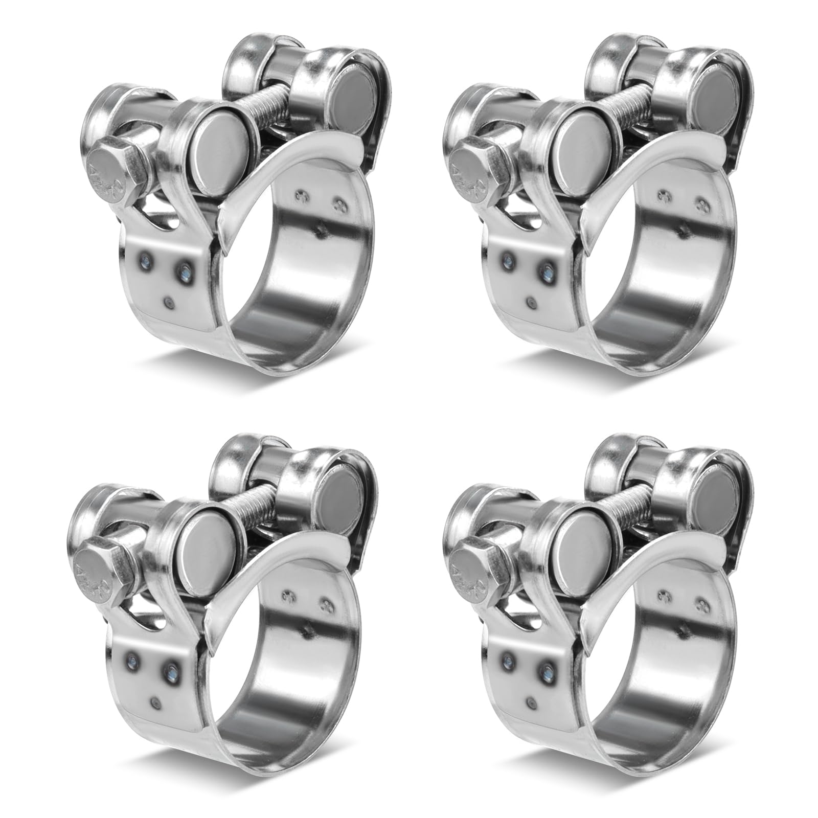 Fomiata 4Pcs 201 Stainless Steel T-Bolt Hose Clamps,Clamp Range 26-28mm ， Band Width 18mm (26-28mm 4pcs)
