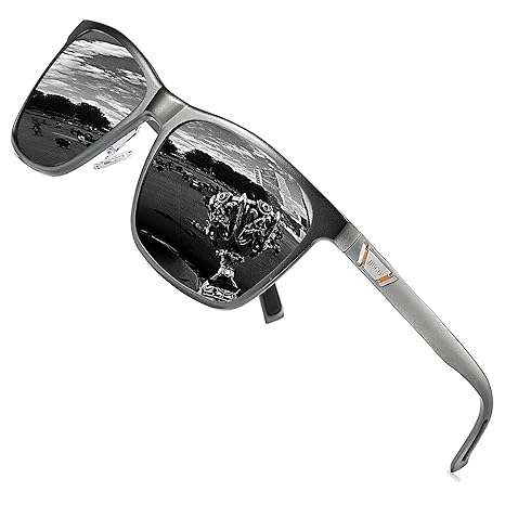 DUCO Metall Sonnenbrille Eckig Unisex Polarisierte Sonnenbrille mit UV400 Schutz für Outdoor Sports 3029H