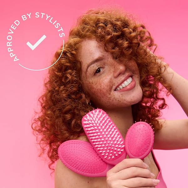 WET BRUSH SQUIRT DETANGLING BRUSH, 3 CT, PINK, PURPLE & BLUE, MINI DETANGLER, NO TANGLE ULTRA-SOFT INTELLIFLEX BRISTLES, WET & DRY STYLING HAIRBRUSH FOR WOMEN & MEN, ALL HAIR TYPES