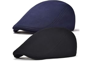 FEINION Men Cotton Newsboy Cap Soft Fit Cabbie Hat