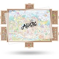 ALL4JIG 2000 Pieces Rotating Puzzle Board with 6 Drawers and Cover,28"x40"Portable Wooden Jigsaw Puzzle Table for Adults,Lazy