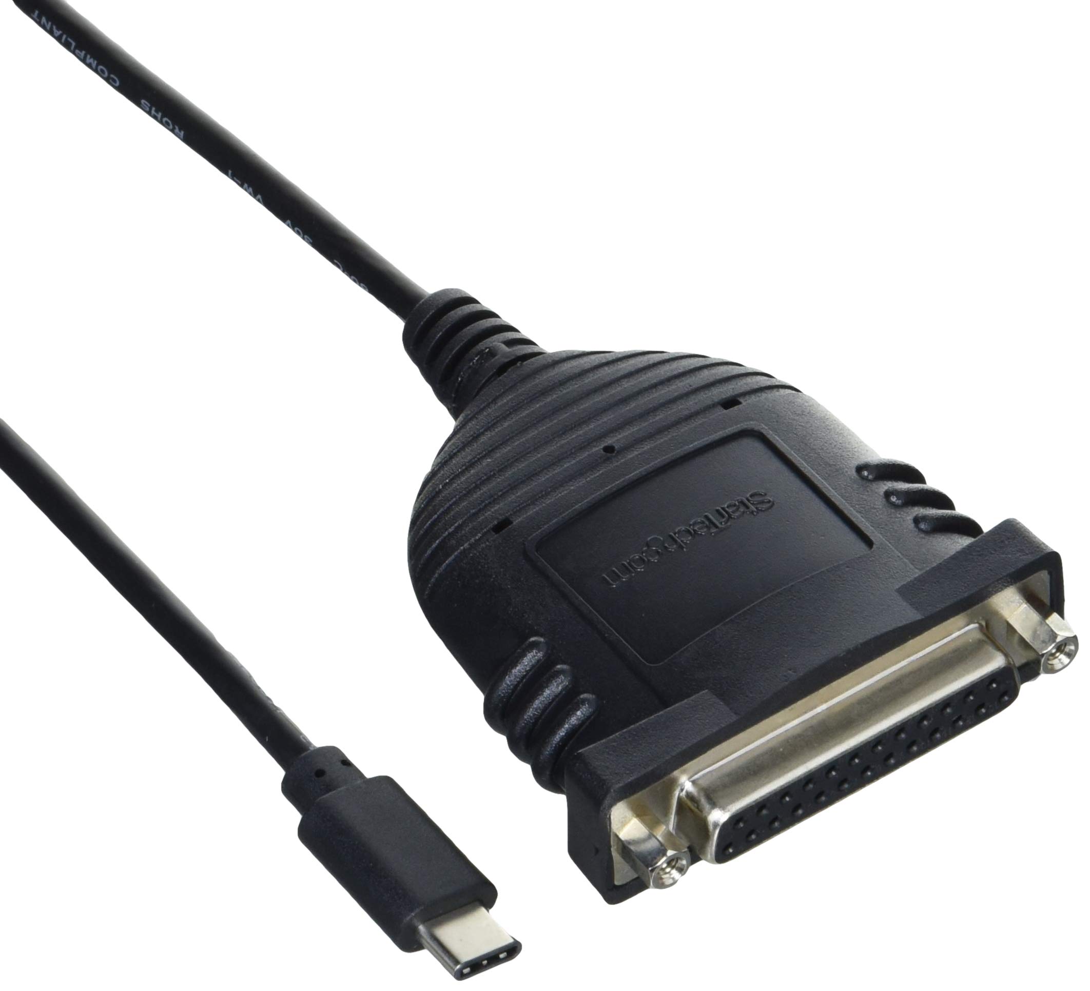 StarTech.com USB C to Parallel Printer Cable - DB25 Female Port for IEEE1284 Printers - Bus Powered - Printer Cable Adapter - USB to DB25 (ICUSBCPLLD25)
