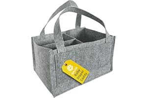 SAVUK Baby Diaper Caddy Organizer Portable Newborn Shower Basket Gifts Storage Changing Wipes Bag Car Nursery Infant Boy or Girl Baby (Grey)