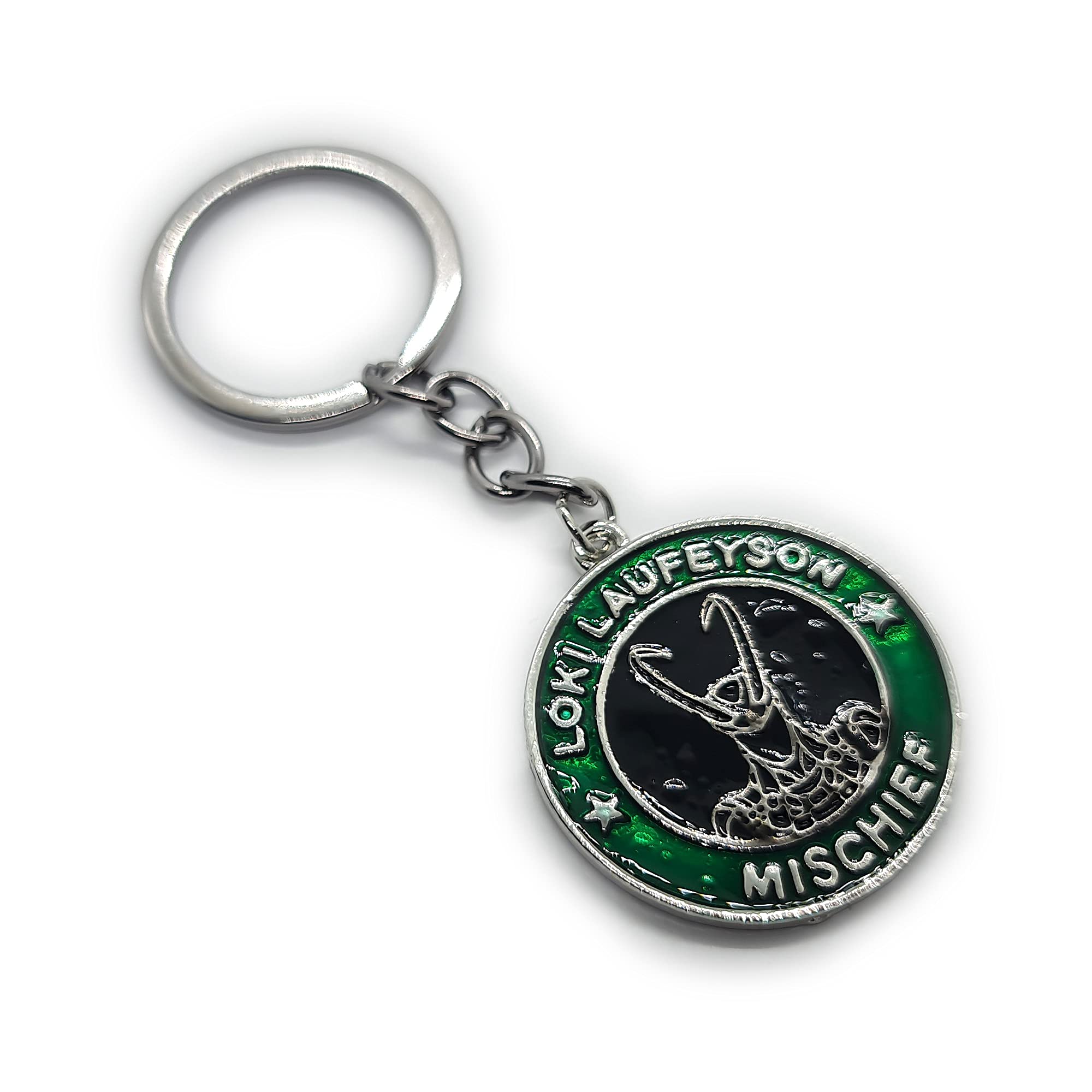 LizMatech. Loki Keyring /Loki Keychain Inspired By Avengers & New Marvel Loki Series Great Loki Merchandise (Green & Silver), M