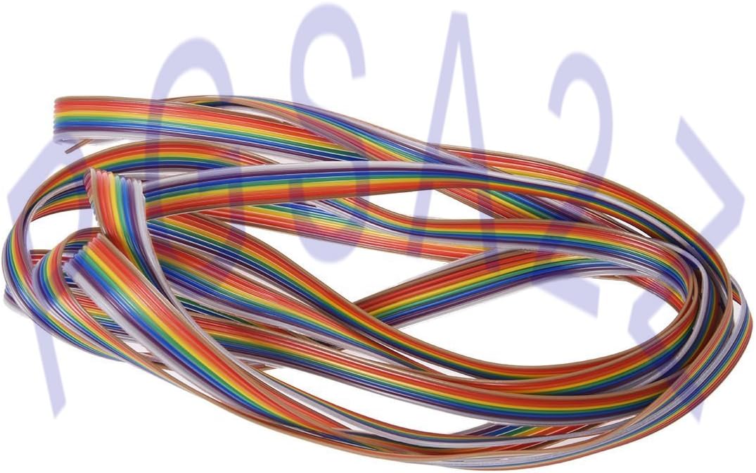 10 Wire Rainbow Color Flat Ribbon Wire Cable 12ft/4m 10 Wire Rainbow Color Flat Ribbon Wire Cable
