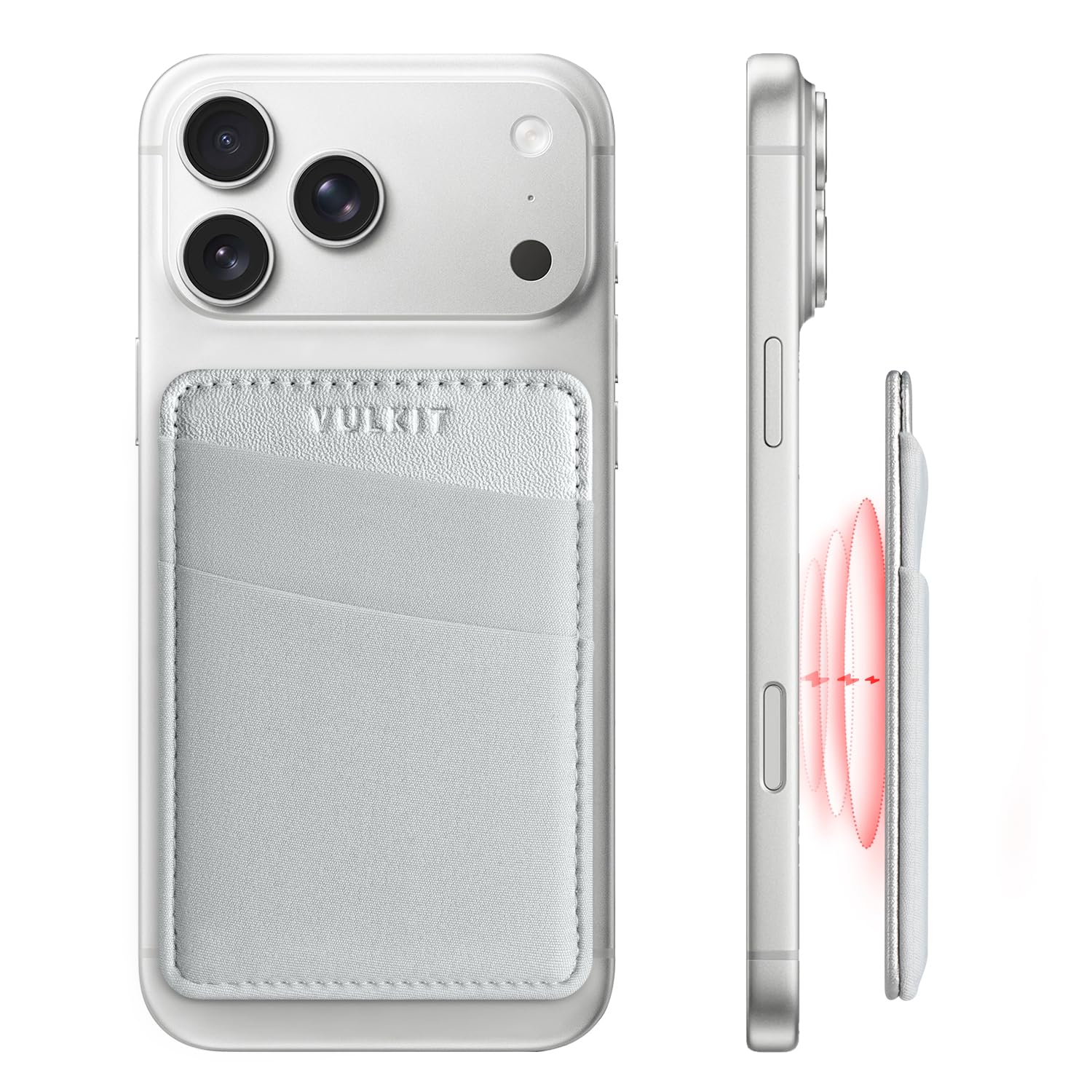 VULKIT Magsafe Wallet Compatible with iPhone 17/16/15/14/13/12 Series, Stretchy Lycra RFID Card Holder with MagSafe Magnet