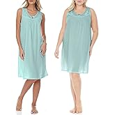 Ezi Women's Cotton-rich Sleeveless Nightgown