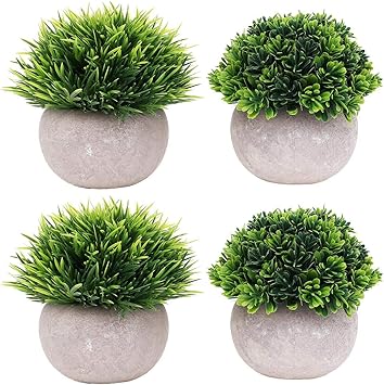 Amazon Com Ultraoutlet 4 Packs Small Artificial Plants In Pot
