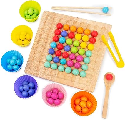 Amazon Co Jp Pichidr Jp 木製クリップ ビーズ レインボー おもちゃ レインボー除去 ツーインワン 集中トレーニング 早期教育 論理的思考 ボードゲーム 教育玩具ギフト 箸練習ゲーム 色と形の認識 注意と集中トレ 子供玩具 知育玩具 家族のパーティ 誕生日プレゼント