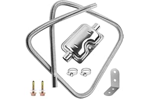 DTNESS 200cm Diesel Heater Exhaust Pipe with Muffler and Clamps, 1"/2.5cm Stainless Steel Parking Air Heater Generator Hose, 78" Fuel Tank Diesel Gas Vent Hose