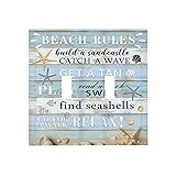 Xuejiaku Decorative Switch Plate Covers Beach Rules