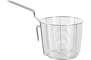 JOINPAYA 304 Stainless Steel Food Strainer with Handle, 14cm Metal Pasta and Noodle Basket for Hot Pot
