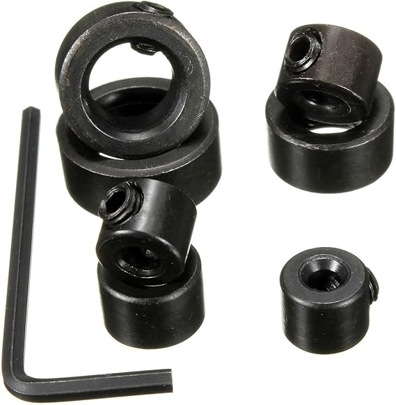 Woodworking Drill Bit Depth Stop Collar Set for Consistent Drilling 7