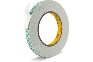 NDCADHESIVE Double Sided Tape Foam Tape 1/2" x 18Ft Made of 3M High Shear Adhesive Mounting Tape with High Temperature Resistance for Interior Exterior Mounting Applications and Home Office Deco