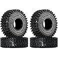 INJORA 1.0 Tires - S5 Rock Terrain Crawler Tires for TRX4M SCX24 AX24 FCX24 Upgrade Parts,64 * 24mm,T1011