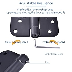 Self Closing Door Hinge 4 inch Matte Black Auto