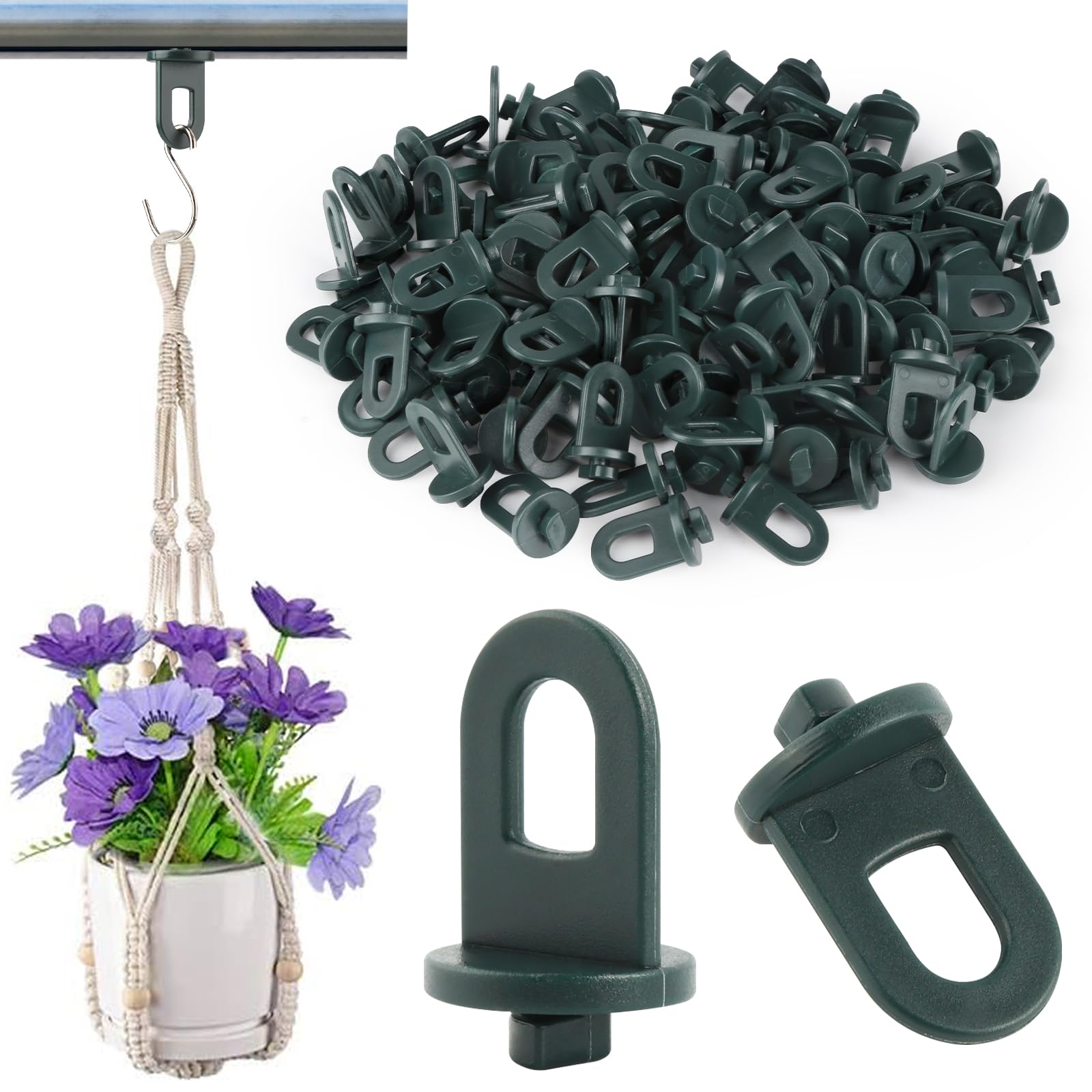100 x Greenhouse Clips, Sturdy Eyelets Trellis Clips with High Load Capacity, Plastic Hanging Devices, Greenhouse Accessories for Greenhouse, Plant Curtain
