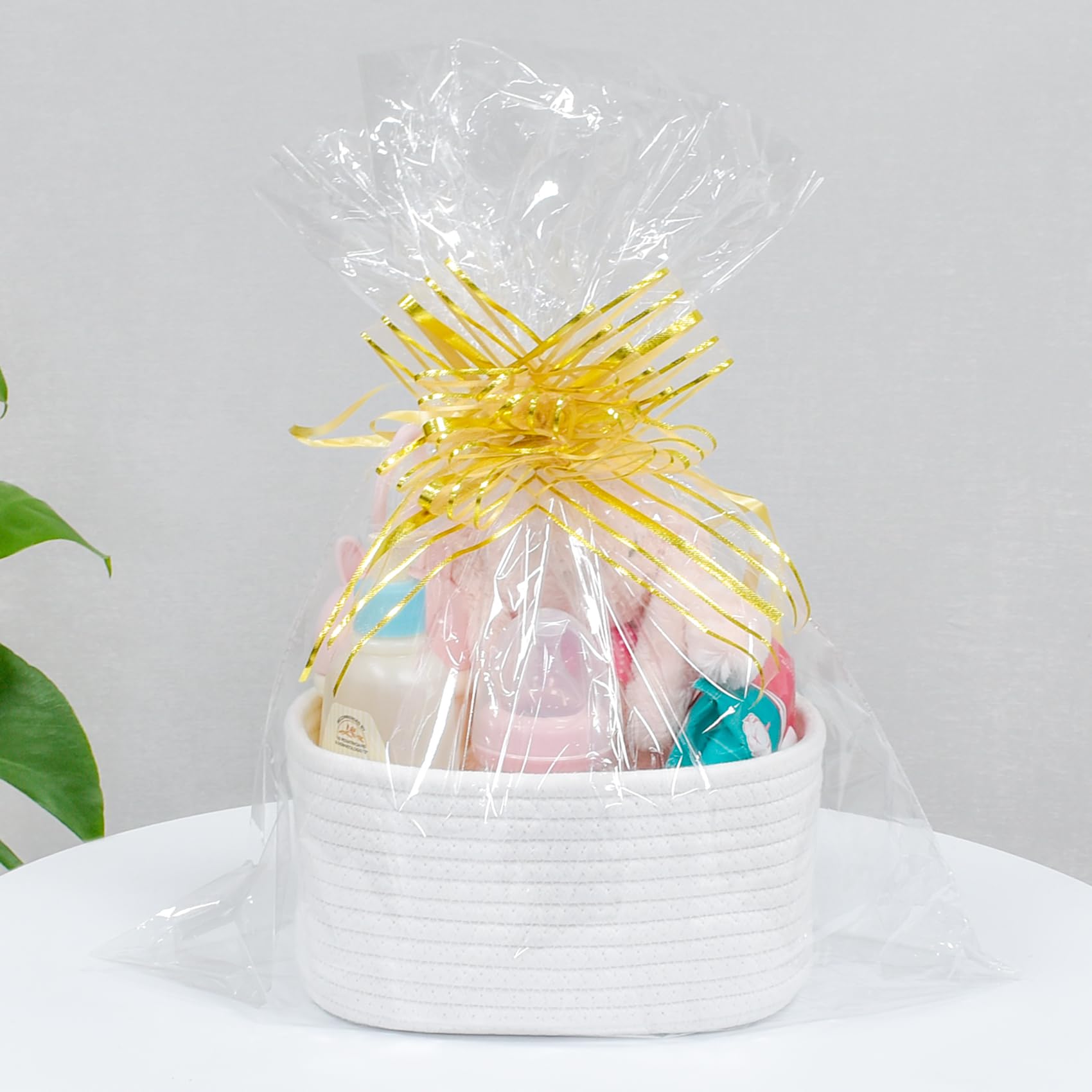 ABenkle Small Basket, Woven Storage Baskets for Organizing, Toy Basket, Cute Decorative Shelf Closet Organizer, Woven Storage Bins for Baby Nursery, Empty Gift Baskets, 8.7
