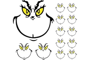 Finduat 10 PCS Christmas Decorations Stickers for Ornaments, Decals Vinyl Sticker, Christmas Decorations, DIY Sticker, Christmas Stickers for Home Project, Party Supplies(Yellow)