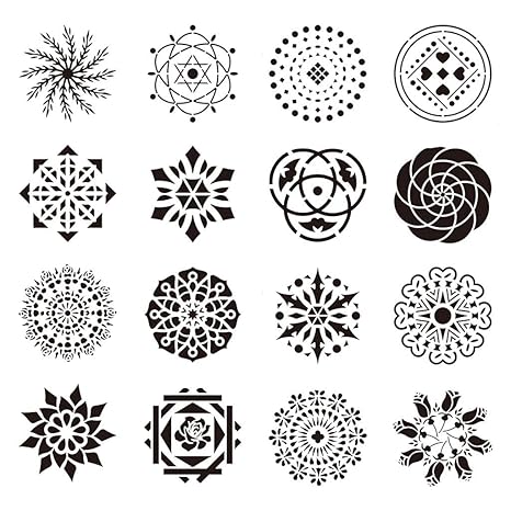 Ya Uzeun Pochoir En Plastique Creux Motif Mandala Amazonfr