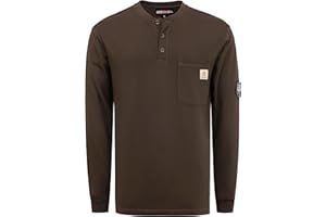 BOCOMAL FR Shirts Flame Resistant Shirt 5.5oz 100% Cotton Light Weight CAT2 Fire Retardant Henley Shirts