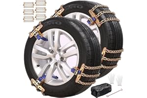 Snow Tire Chains, Universal Car Emergency Anti Slip Snow tire Chains, 6 Pack Winter Security Portable Adjustable Car Tire Sno