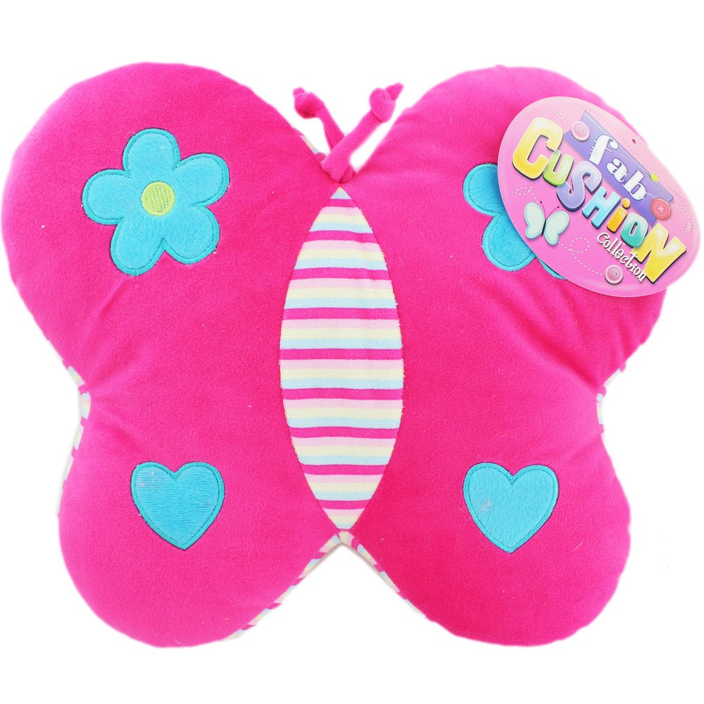 Pink Butterfly Cushion Childrens Cushions Travel Cushion