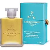 Aromatherapy Associates Revive Evening Bath and Shower Oil | Natural Hydrating Oil with 3 Essential Oils to Refresh Mind, Body, and Spirit, 1.86 oz