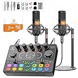 Podcast Equipment Bundle for 2, Audio Mixer with