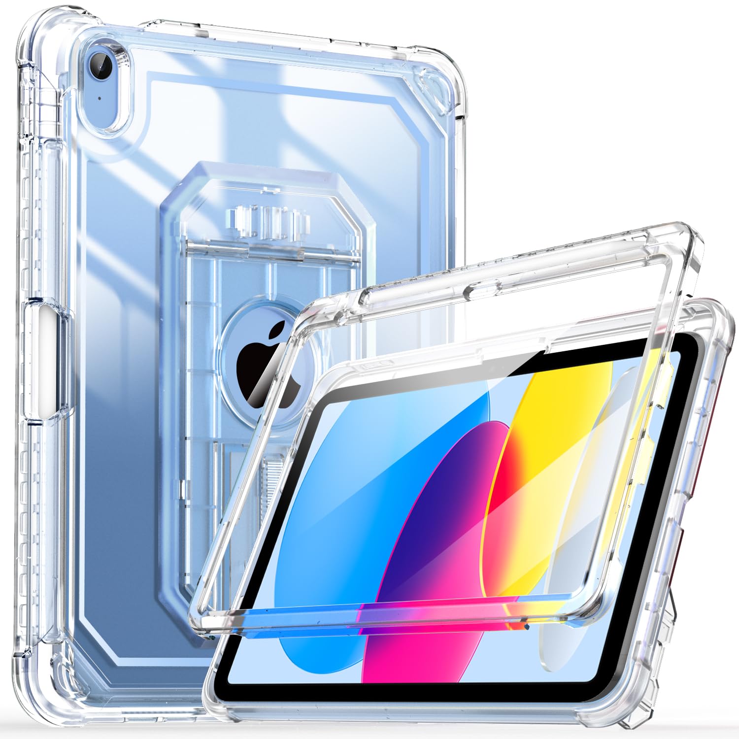 Photo 1 of Cantis Case for iPad A16 11 Inch 2025/ iPad 10th Generation 2022 (10.9 inch) with Screen Protector & Pencil Holder, 11th Generation Case with Larger Stable Stand, Clear