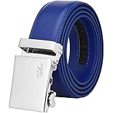 Falari Men Unisex Genuine Leather Ratchet Dress and Casual Belt, Automatic Sliding Buckle, Trim to Fit