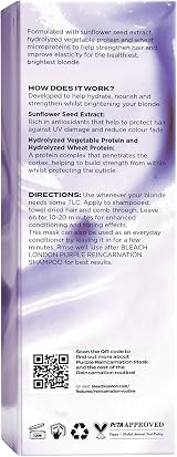Bleach London Purple Reincarnation Mask 200ml Bond Repair Blonde Hair Treatment view 2