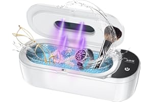 HANVIX Ultrasonic Jewelry Cleaner, 48KHz Ultrasonic Cleaner Machine with Digital Timer, Dual Cleaning Modes, 304 Stainless Steel Tank for Jewelry, Eyeglasses, Rings, Retainers, Dentures