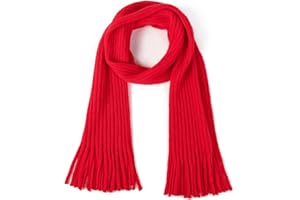 BEARUN Kids Knit Scarf Winter Fashion Solid Color Toddler Baby Scarves Neck Warmer Tassel Scarf for Boys Girls
