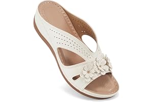 Sandals for Women Wedge Shoes: Slip On Dressy Summer Comfortable Slides Sandals 2026 Casual Memory Foam Platform Shoes