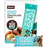G2G Protein Bar, Peanut Butter Chocolate Chip, Real Food, Refrigerated for Freshness, Healthy Snack, Delicious Meal Replacement, Gluten-Free &mdash; 8 Count (1 Box)
