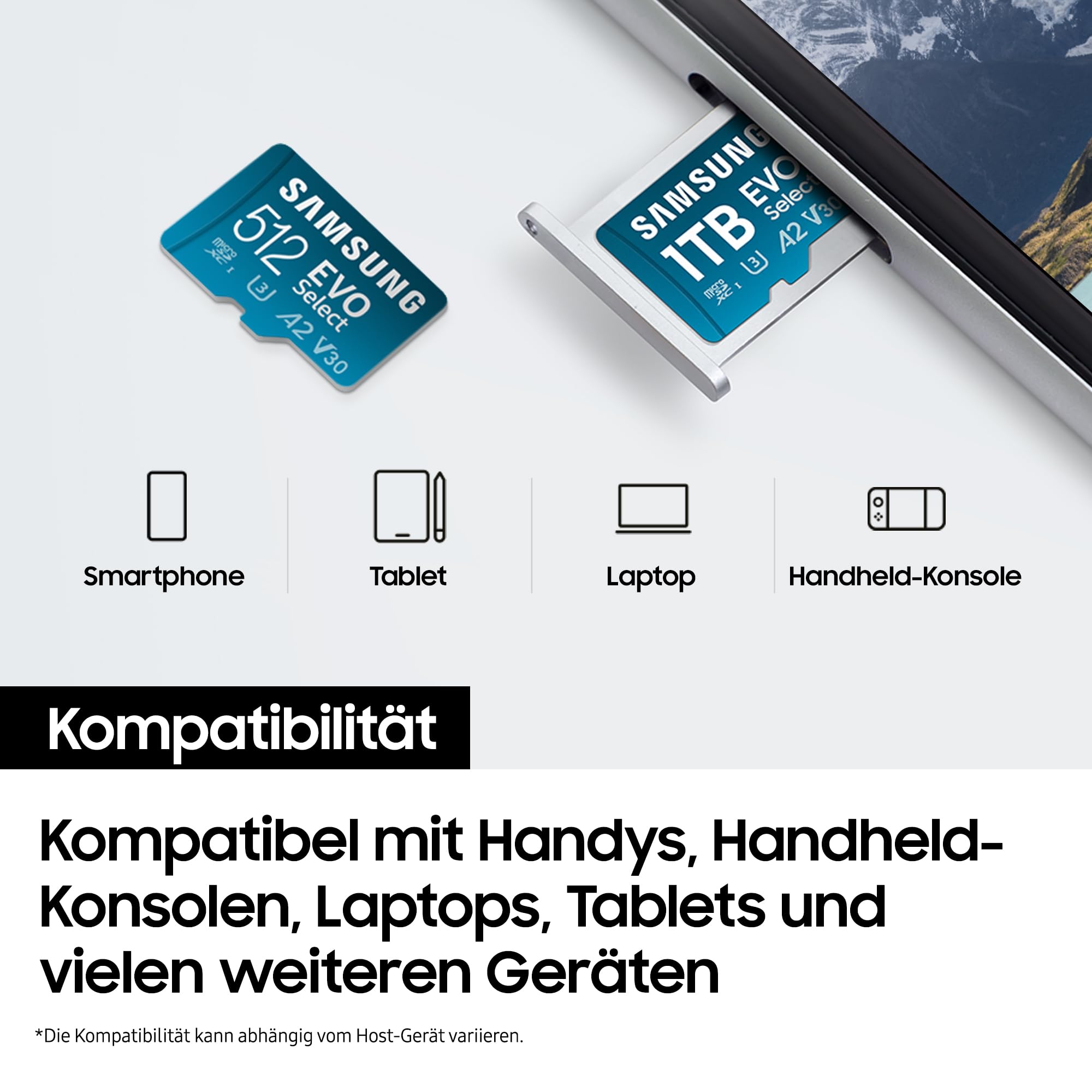 Samsung EVO Select (2024) microSD-Karte + SD-Adapter, 256 GB, Speicherkarte für Smartphone und Tablet, UHS-I U3, 4K UHD, Full HD, 160 MB/s Lesen, MB-ME256SA/EU 7