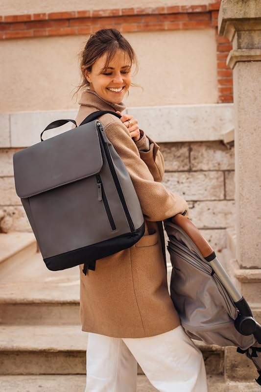 , Borsa Fasciatoio, Zaino, Impermeabile, 11 tasche, Fasciatoio, Gomma riciclata, Traspirante, Manici e Schienale Imbottiti, Tasca Ssolante, PC17 pollici, 19L, Borsa Oslo, Antracite