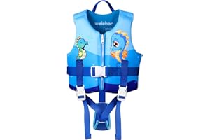 Welebar Kids Swim Vest, Toddler Floaties with Adjustable Safety Strap Swimming Aids Child Float Swimsuit for Boys and Girls Age 2-10 Years Old/22-88lbs